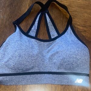 New Balance Black and Gray Sports Bra